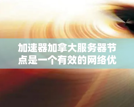 加速器加拿大服务器节点是一个有效的网络优化解决方案，能够显著提升用户的互联网体验。以下是关于加速器加拿大服务器节点的详细分析