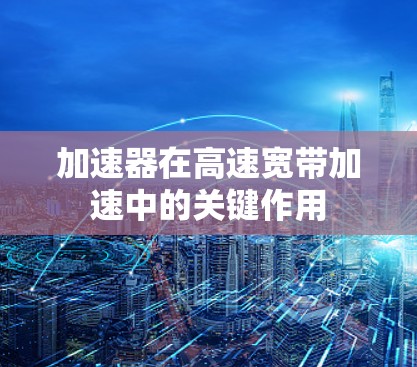 加速器在高速宽带加速中的关键作用 加速器在高速宽带加速中的关键作用