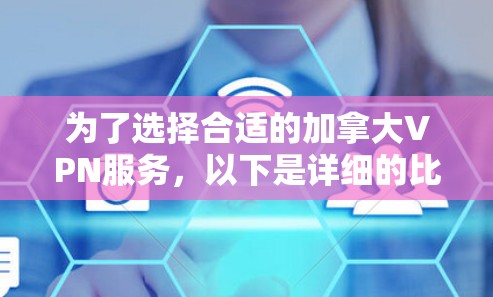 为了选择合适的加拿大VPN服务,以下是详细的比较和建议 为了选择合适的加拿大VPN服务,以下是详细的比较和建议